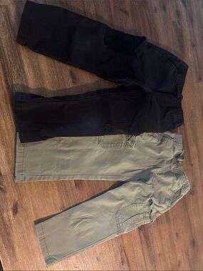 Cat and Jack Boys Casual Cargo Pants - Black & Green